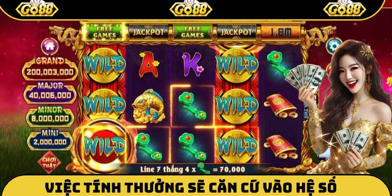 Việc tính thưởng sẽ dựa vào bảng hệ số của biểu tượng