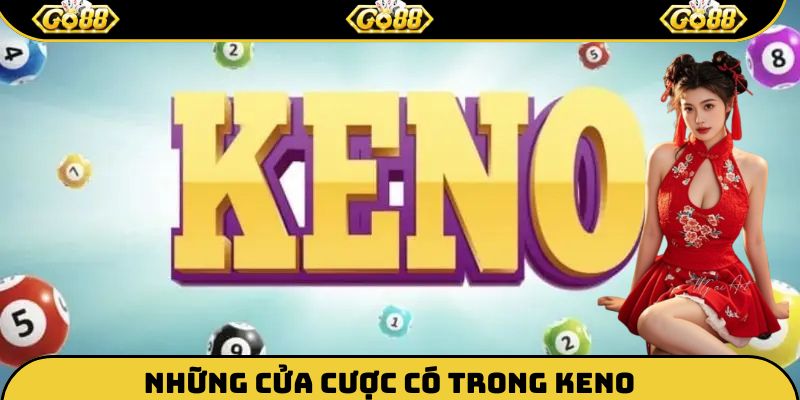 Những hình thức đặt cược phổ biến có trong Keno