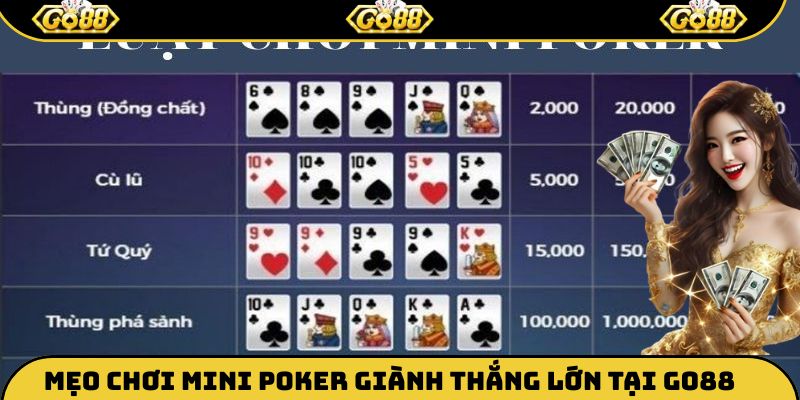 Mẹo chơi Mini poker giành thắng lớn tại Go88